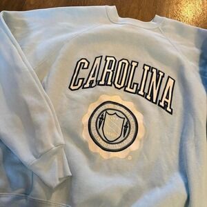 VTG 80's Tultex Tag North Carolina UNC University Tar Heels Raglan Sweatshirt L